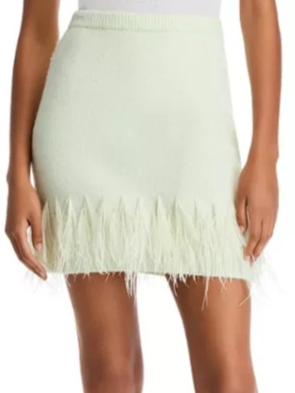 Cinq à Sept Briana Feather Trim Mini Skirt